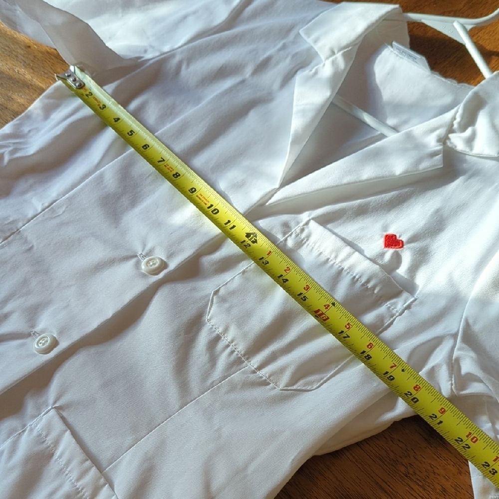 White Short Sleeve Lab Coat White Coat Health Professional Scientist - Picture 4 of 5